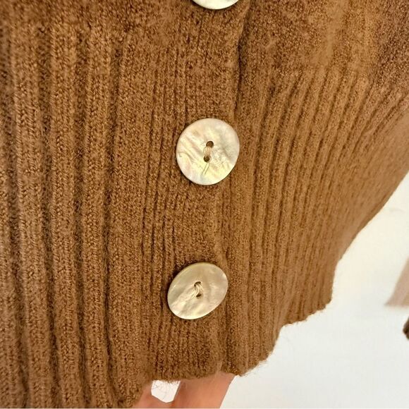 Apparis Italy Stacey Button Up Cardigan Wide Sleeve vegan cashmere Camel Brown - Picture 13 of 16